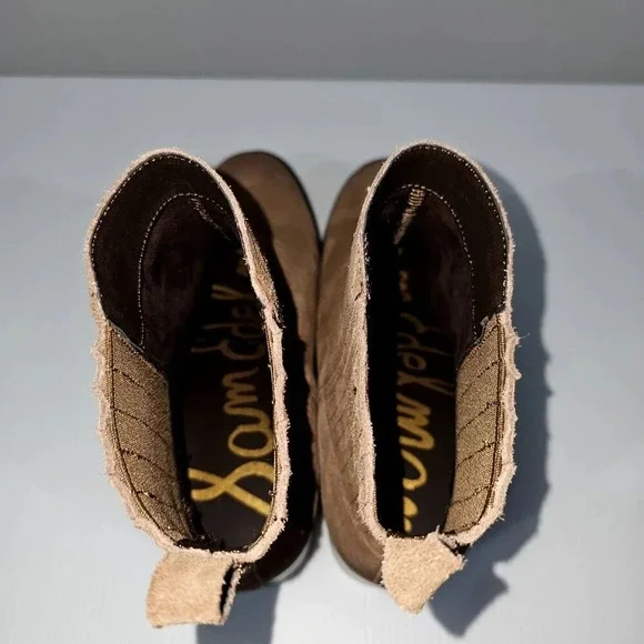 Sam Edelman Kaiti Zip Ankle Boot Womens 7.5 Brown Suede Western Low Heel NEW - Picture 7 of 12